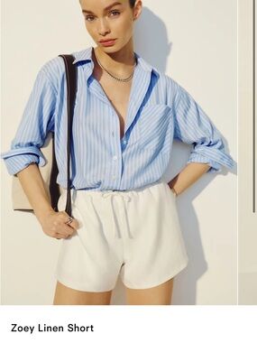 Reformation Zoey Linen Short Ivory - Size XS